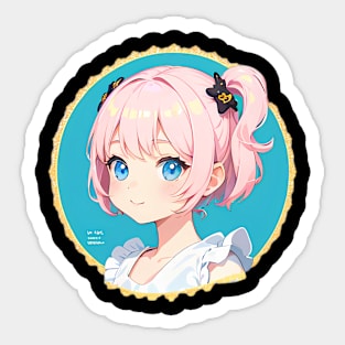 Cute Girl Illustrata Sticker